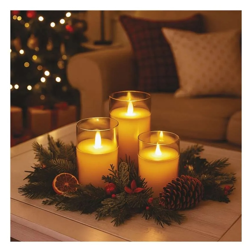 Juego de 3 velas LED LED/6xAA