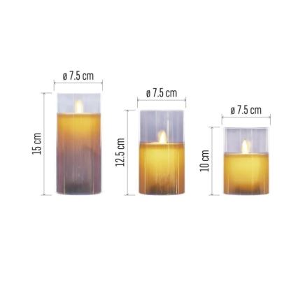 Juego de 3 velas LED LED/6xAA