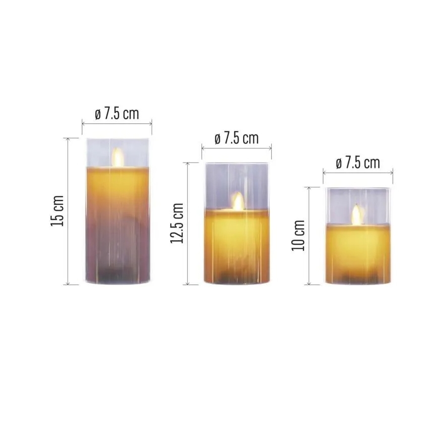 Juego de 3 velas LED LED/6xAA