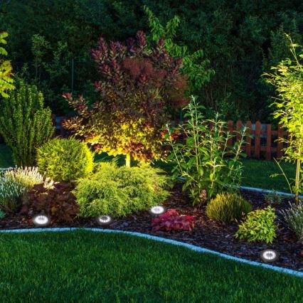 Juego de 4 lámparas solares LED CLAVO LED/1xAAA 4000K IP44 300 mAh