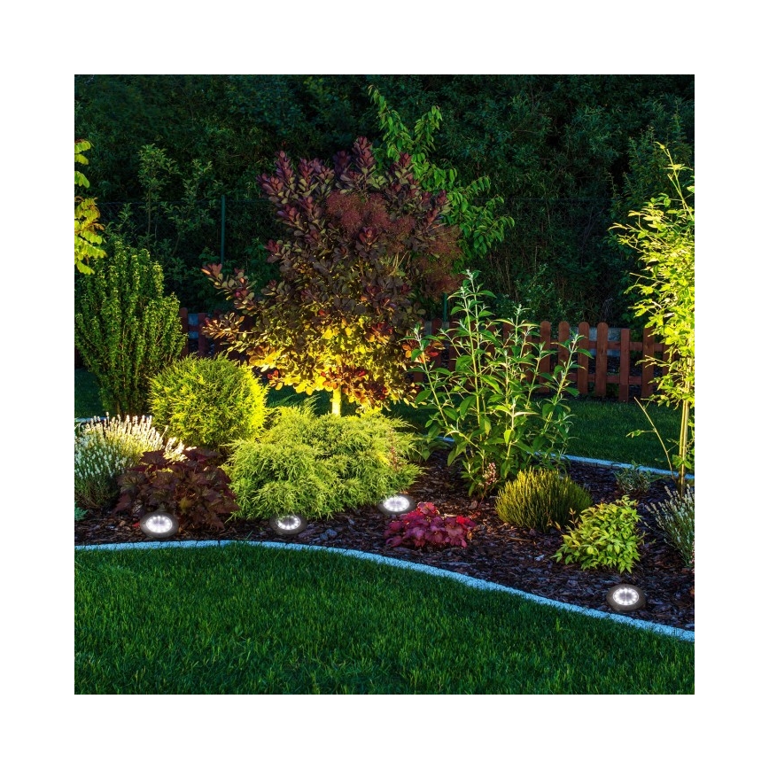 Juego de 4 lámparas solares LED CLAVO LED/1xAAA 4000K IP44 300 mAh