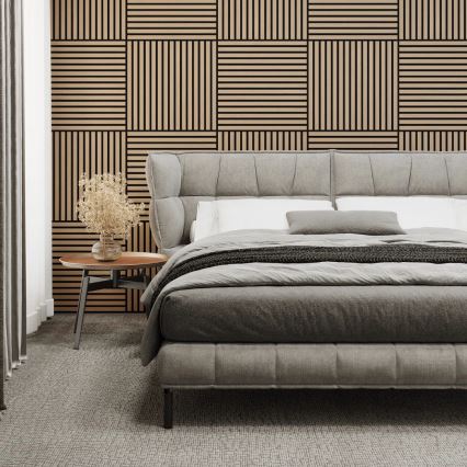 Juego de 4 paneles acústicos DANVIKEN 60x60 cm, roble