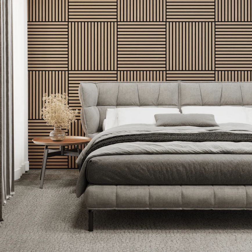 Juego de 4 paneles acústicos DANVIKEN 60x60 cm, roble