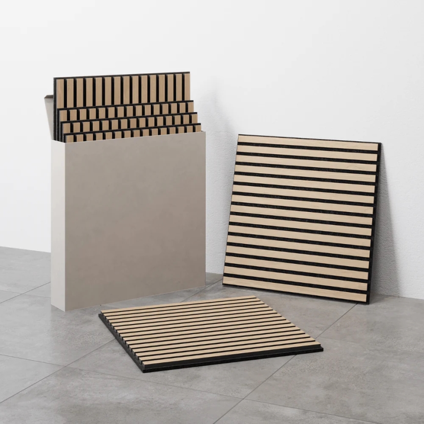 Juego de 4 paneles acústicos DANVIKEN 60x60 cm, roble