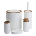 Juego de accesorios de baño ALISON 5 pz blanco/marrón