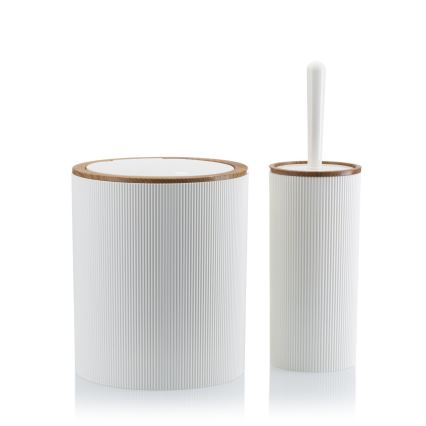 Juego de accesorios de baño ALISON 5 pz blanco/marrón