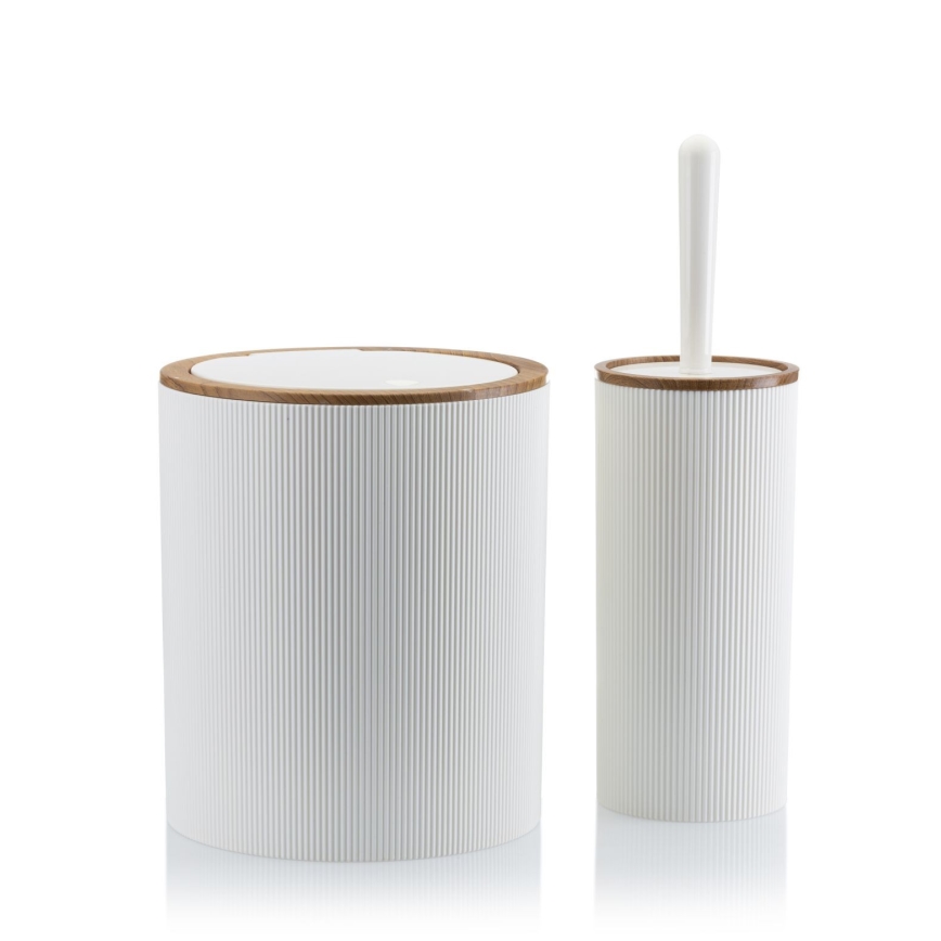 Juego de accesorios de baño ALISON 5 pz blanco/marrón