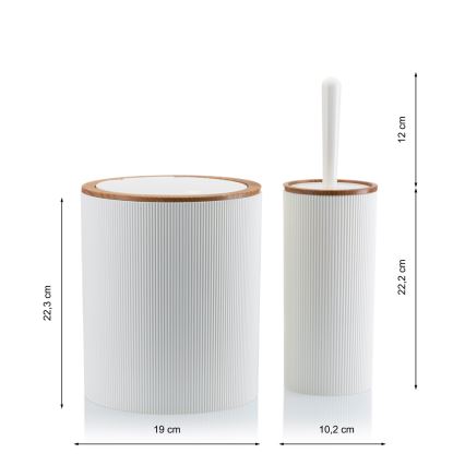 Juego de accesorios de baño ALISON 5 pz blanco/marrón