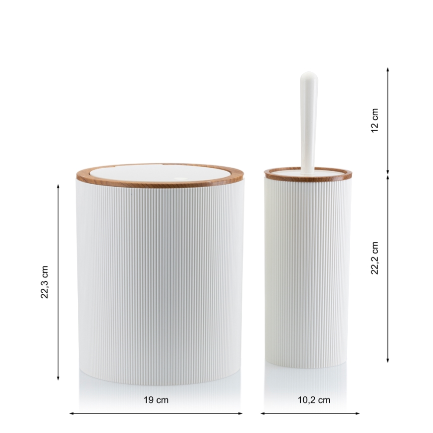 Juego de accesorios de baño ALISON 5 pz blanco/marrón