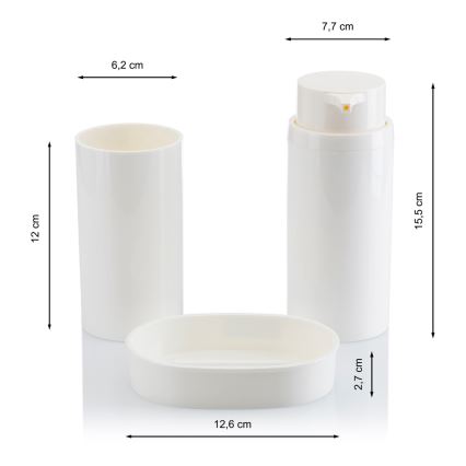 Juego de accesorios de baño CARMEN 5 pz blanco