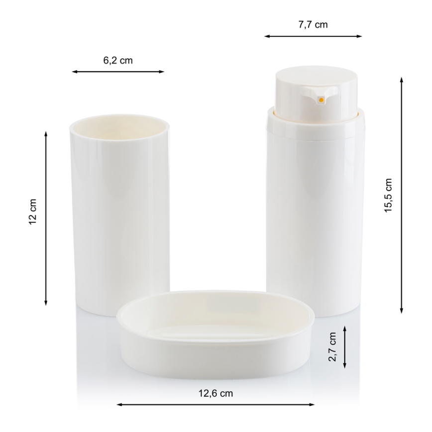 Juego de accesorios de baño CARMEN 5 pz blanco
