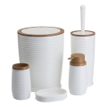 Juego de accesorios de baño CAROL 5 pz blanco/marrón