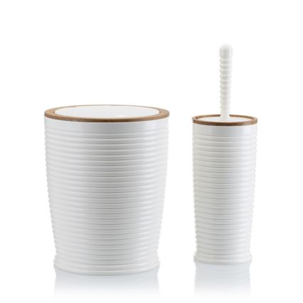 Juego de accesorios de baño CAROL 5 pz blanco/marrón