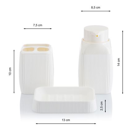 Juego de accesorios de baño CRYSTAL 5 pz blanco