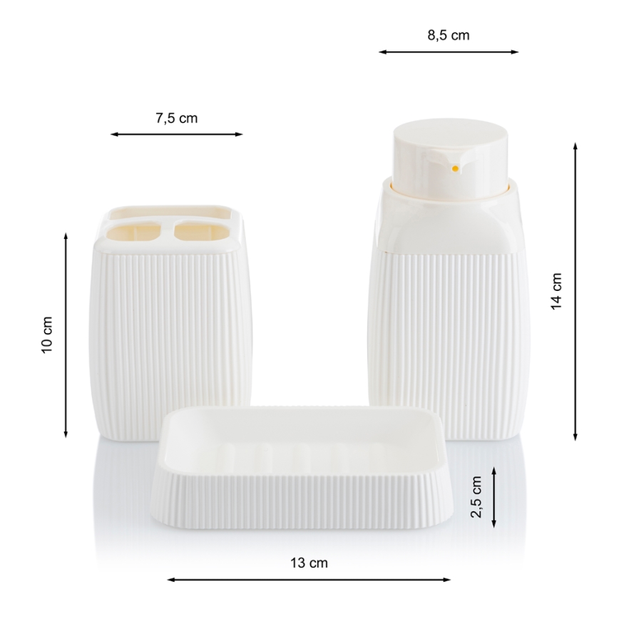 Juego de accesorios de baño CRYSTAL 5 pz blanco