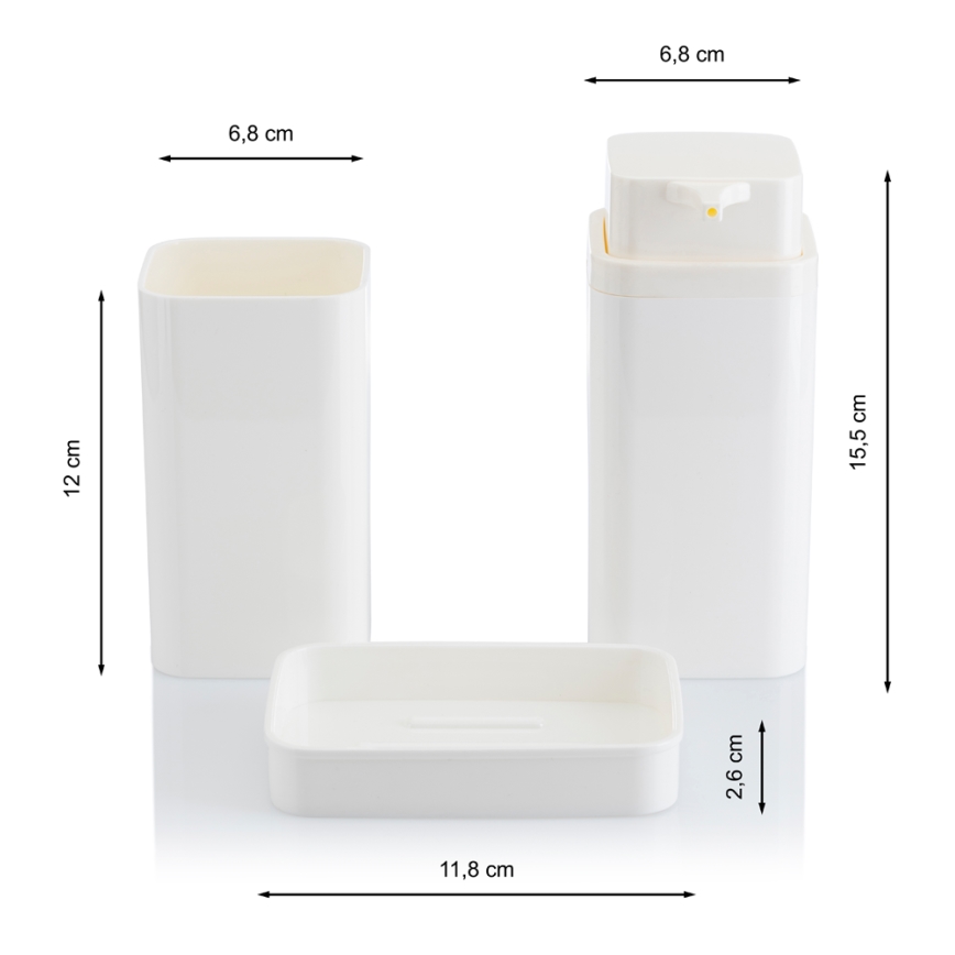Juego de accesorios de baño SIERRA 5 pz blanco