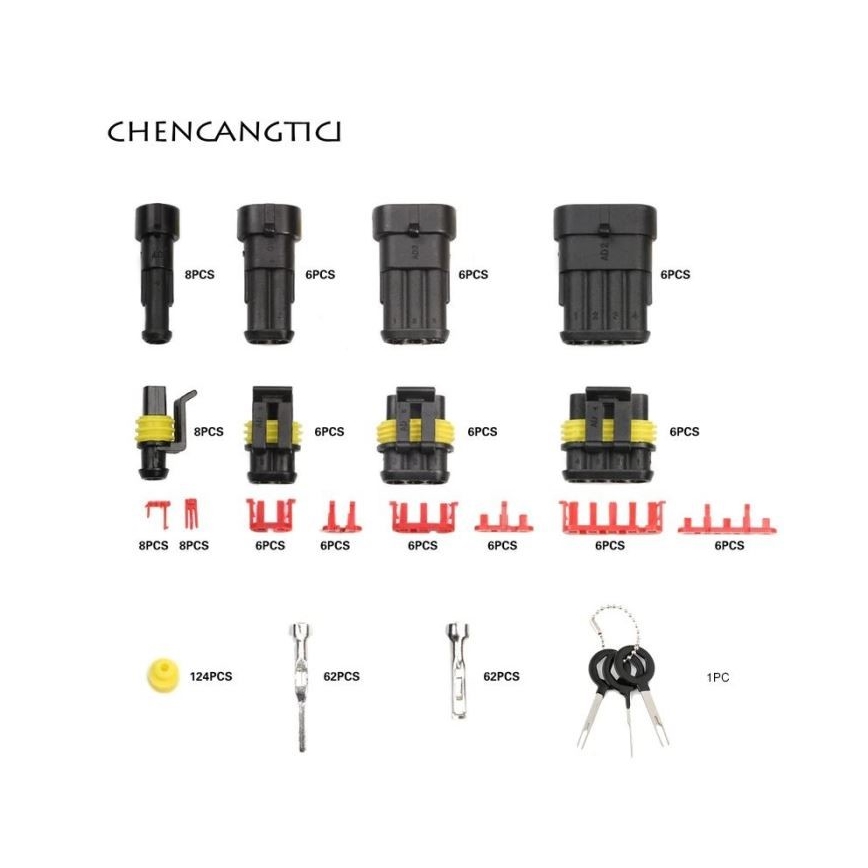Juego de conectores impermeables para automóviles AMP Tyco 353 piezas
