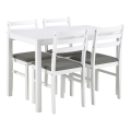Juego de mesa de comedor con 4 sillas EMILY, color blanco