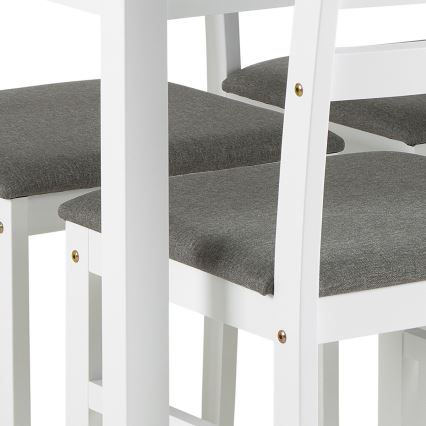 Juego de mesa de comedor con 4 sillas EMILY, color blanco