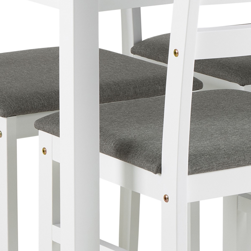 Juego de mesa de comedor con 4 sillas EMILY, color blanco