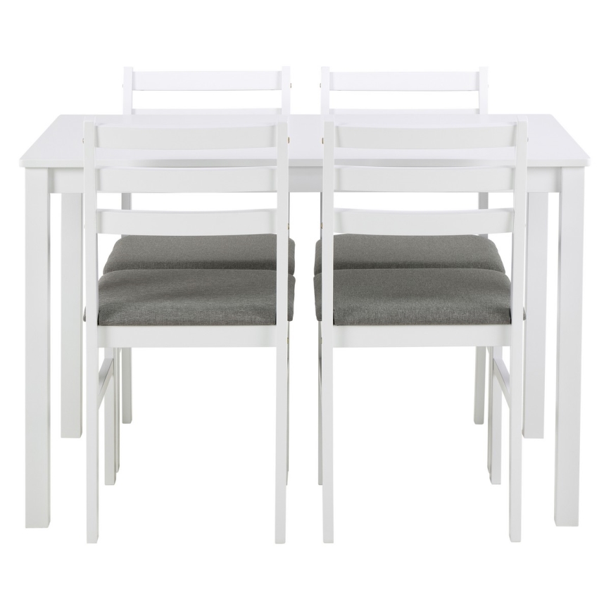 Juego de mesa de comedor y 4 sillas EMILY blanco