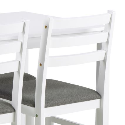 Juego de mesa de comedor y 4 sillas EMILY blanco