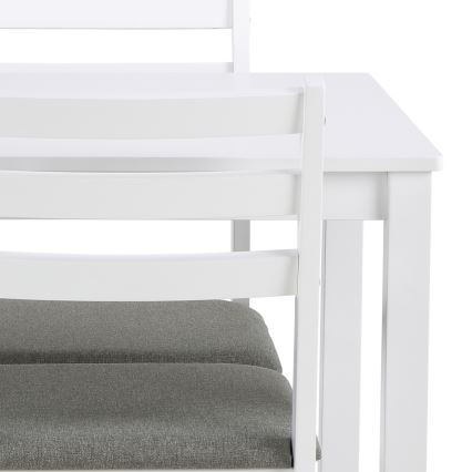 Juego de mesa de comedor y 4 sillas EMILY blanco