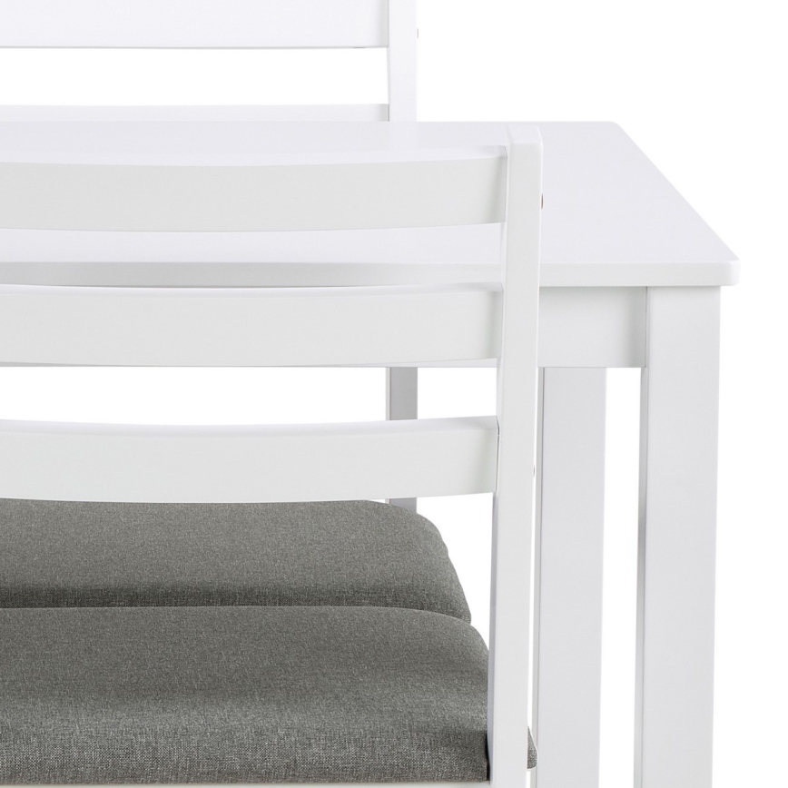 Juego de mesa de comedor y 4 sillas EMILY blanco