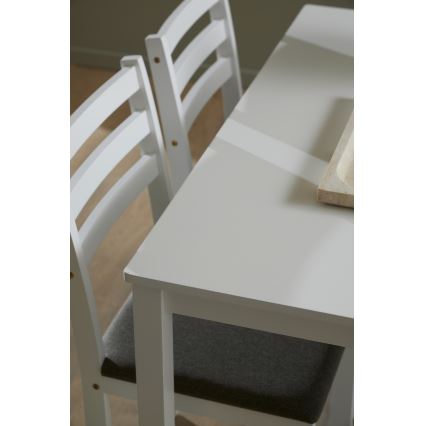 Juego de mesa de comedor y 4 sillas EMILY blanco