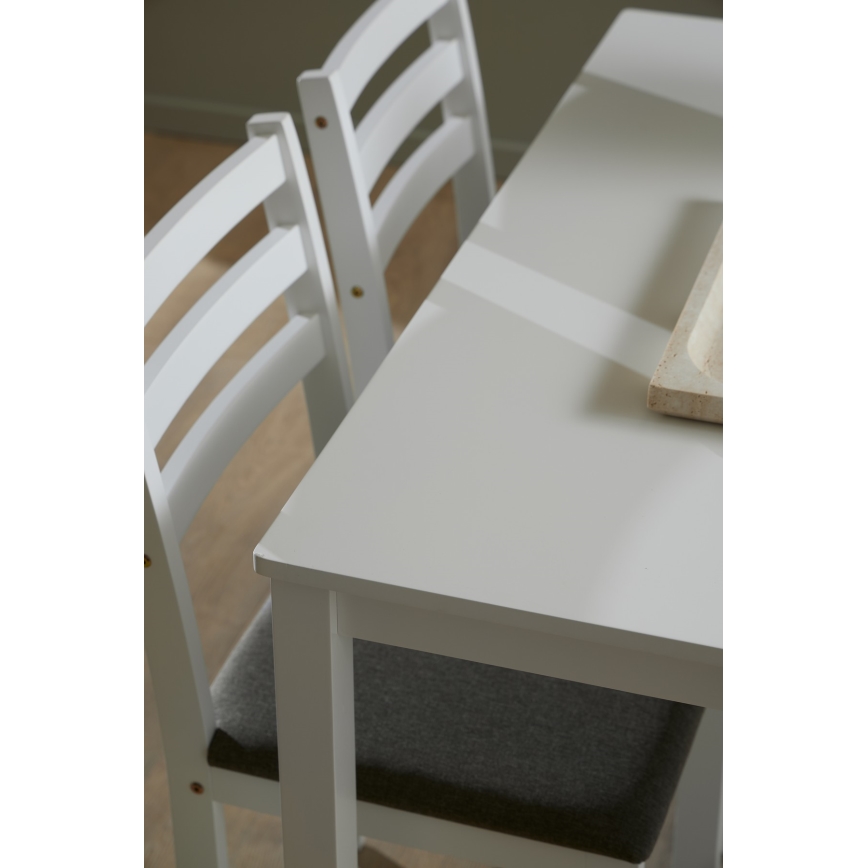 Juego de mesa de comedor y 4 sillas EMILY blanco