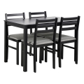 Juego de mesa de comedor y 4 sillas EMILY negro