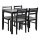 Juego de mesa de comedor y 4 sillas EMILY negro