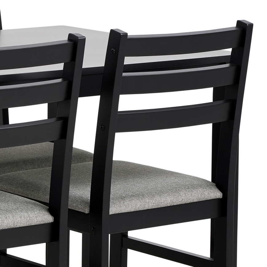 Juego de mesa de comedor y 4 sillas EMILY negro