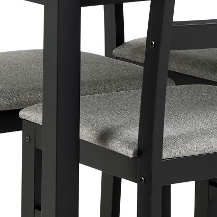 Juego de mesa de comedor y 4 sillas EMILY negro