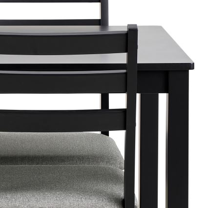 Juego de mesa de comedor y 4 sillas EMILY negro