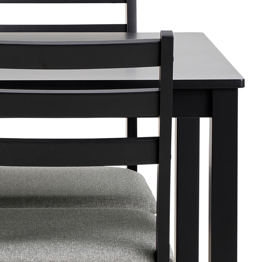 Juego de mesa de comedor y 4 sillas EMILY negro