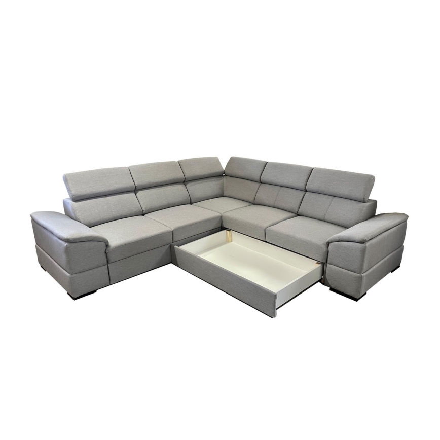 Juego de salón de esquina plegable universal con almacenamiento GRANADA gris