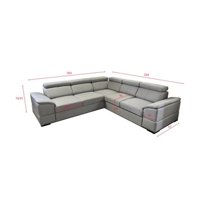 Juego de salón de esquina plegable universal con almacenamiento GRANADA gris