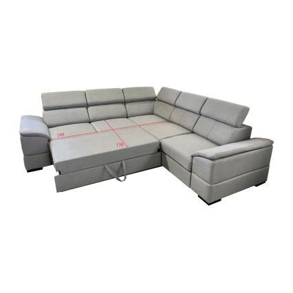 Juego de salón de esquina plegable universal con almacenamiento GRANADA gris