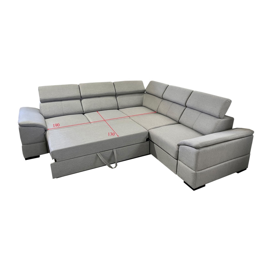 Juego de salón de esquina plegable universal con almacenamiento GRANADA gris