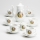 Juego de té de porcelana blanco nacarado