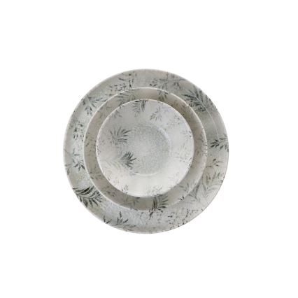 Juego de vajilla 12 piezas gris/porcelana