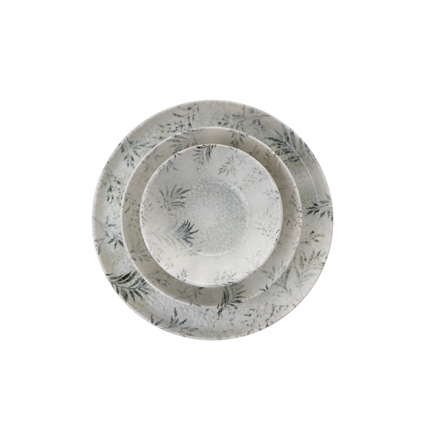 Juego de vajilla 12 piezas gris/porcelana