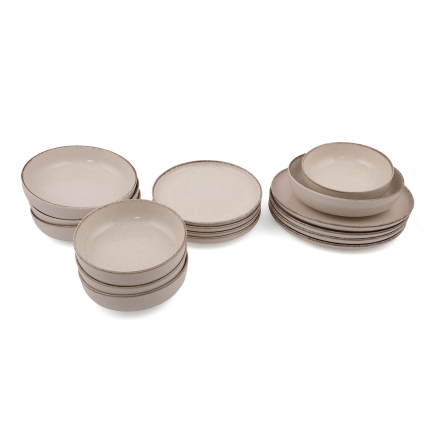 Juego de vajilla 16 piezas beige/porcelana