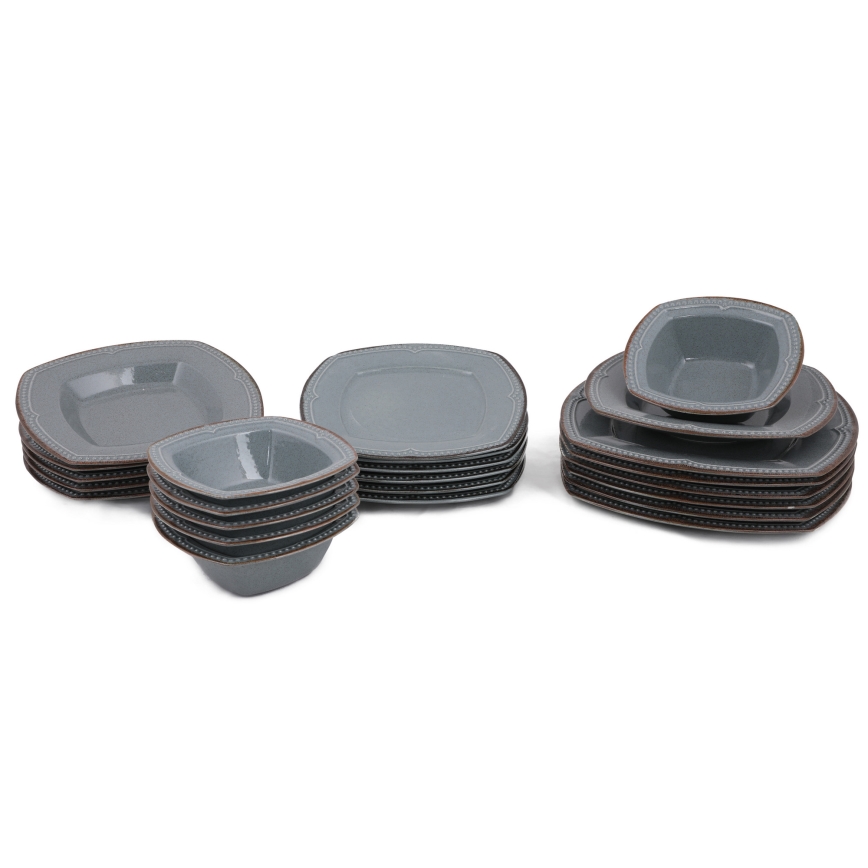 Juego de vajilla 24 piezas azul/porcelana