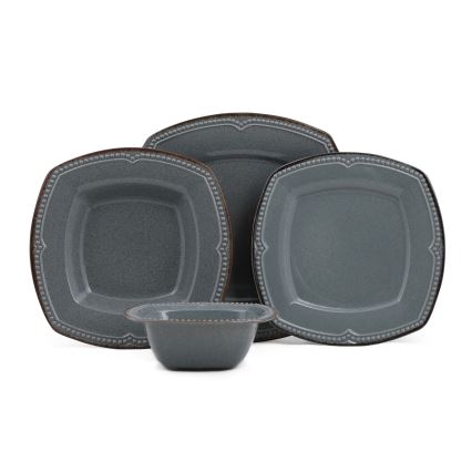 Juego de vajilla 24 piezas azul/porcelana