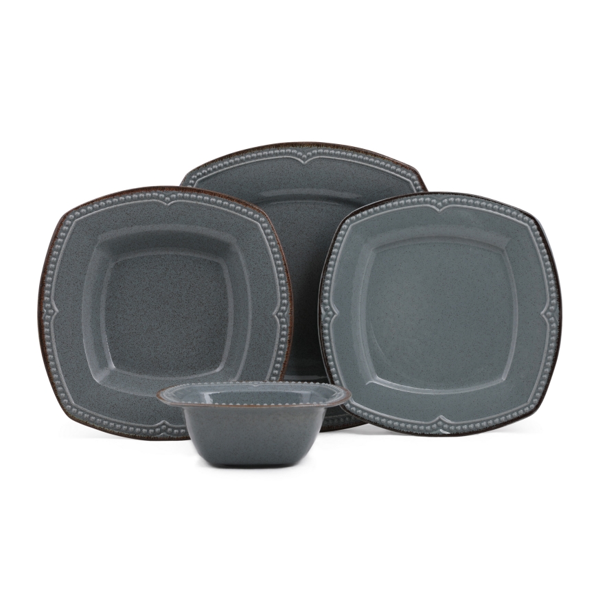 Juego de vajilla 24 piezas azul/porcelana