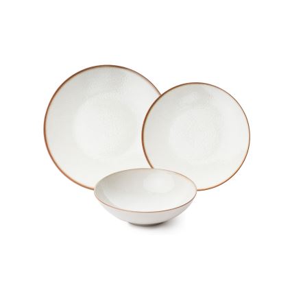 Juego de vajilla 24 piezas beige/porcelana
