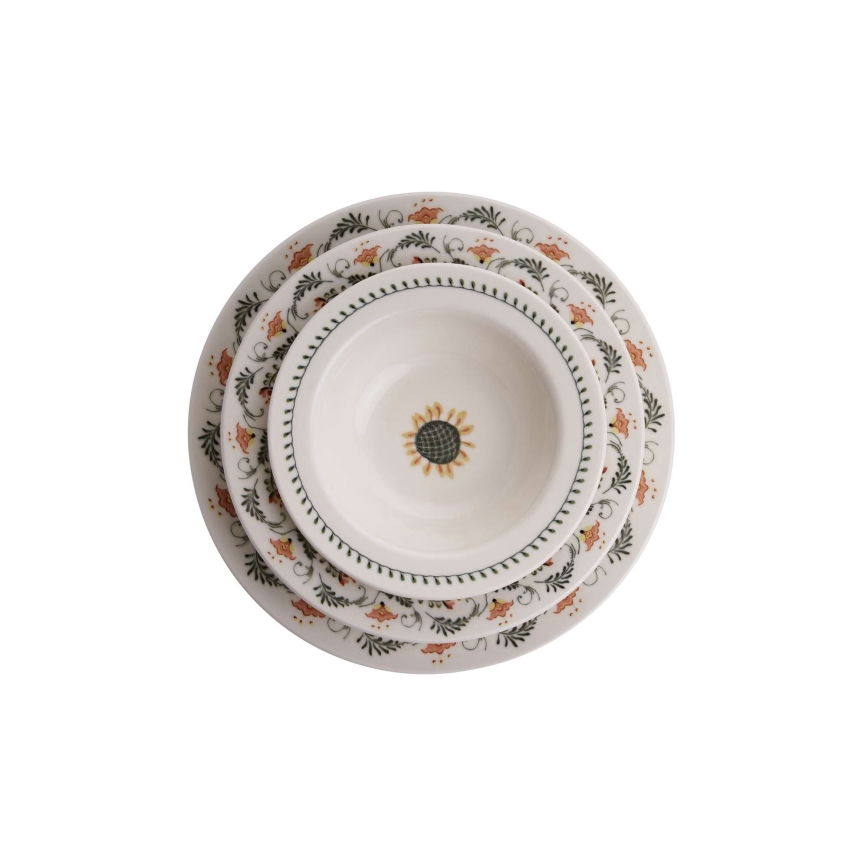 Juego de vajilla 24 piezas multicolor/porcelana