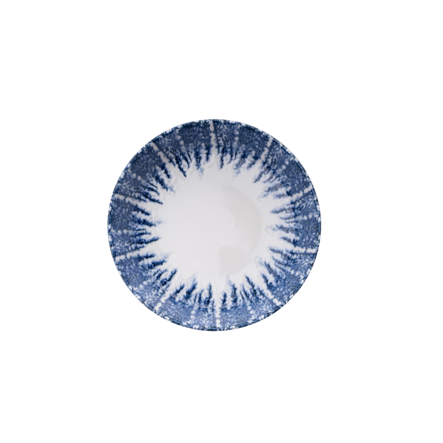 Juego de vajilla de 12 piezas blanca/azul/porcelana